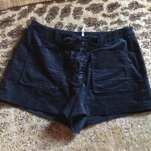 Free People Black Suede Shorts